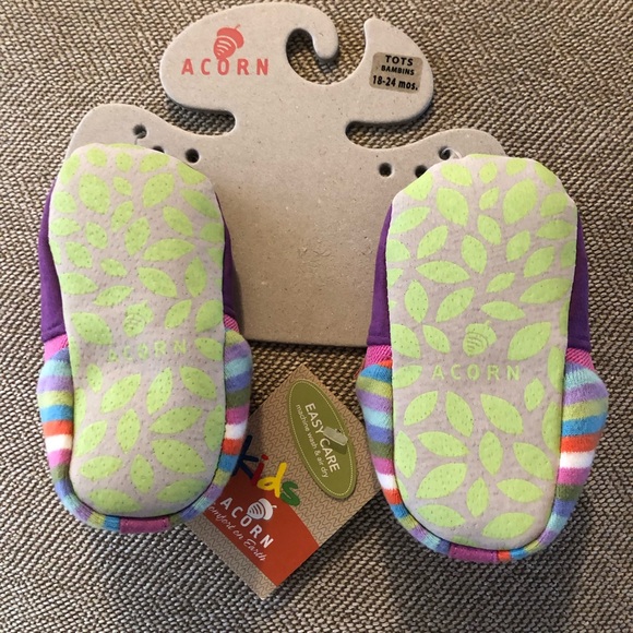 Acorn Girls Easy On Mocs. Suede w/Sherpa Lining and Leather Soft Soles. 18-24 M. - Picture 3 of 10